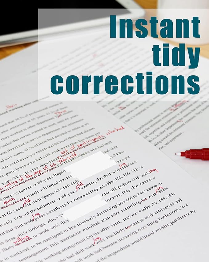 Lzerking Correction Tape, White, 6-Count, Make Instant Corrections With No Drying Time