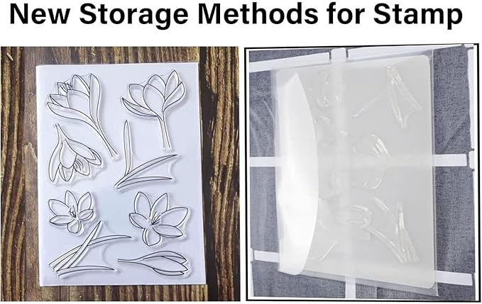 20 PCS Clear Stamps Storage Panels,Resealable Die Cut Storage Bag, White Plastic Stamps Organizer Panels, Clear Stamp Organizer Set for Die Cutting and Decorative