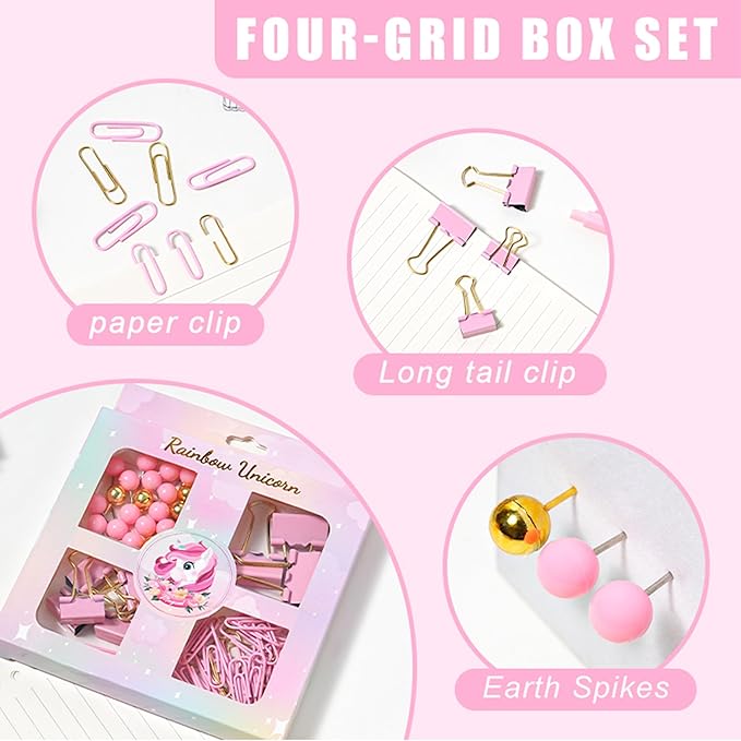 COMFYROOM Pink Desk Accessories with Pen Holder, Pink Office Supplies Desk Organizers and Accessories for women, Tape Dispenser, Stapler, Staple Remover, Staples, Clips Set, Ruler, Scissor, Pen, Tape