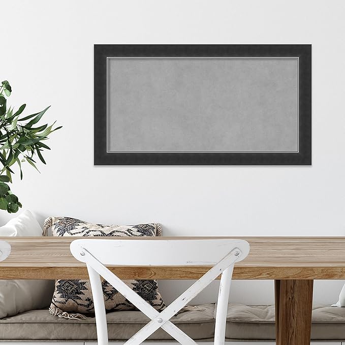 Amanti Art Black Framed Magnetic Board 15x27 Small Vision Board for use with Magnets, 100% Metal Sheet to Display Items as Office Decor or for Home Organization in mudroom, Kitchen or Kids Room