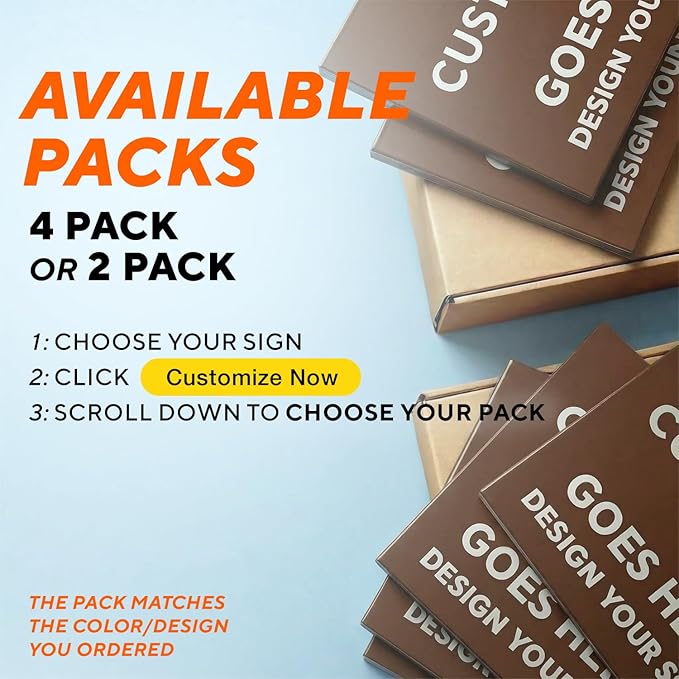 SPEEDYOOKS Custom Outdoor Metal Sign, Personalized Aluminum, Customized Safety, Business, Waterproof - White Aluminum (Brown Background, 12x8 In)