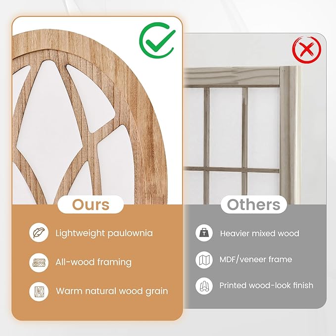 ALeesing Folding Room Divider Privacy Screen Freestanding 4-Panel Shoji Style Wooden Frame Decorative Partition Wall for Bedroom Office Apartment Natural