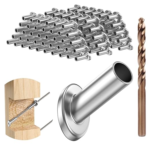 BLIKA 40 Pack 25 30 35 Degree 1/8" to 3/16" Angle Beveled Protector Sleeves for Stair Cable Railing, T316 Stainless Steel, Cable Railing Hardware Kit 30 Degree Angle Protector Sleeves for Wood Post