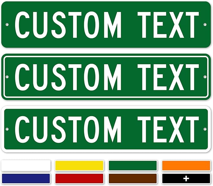 Custom Street Sign, Road and Address Sign, 8 Colors, Reflective Option, Mounting 4x18 Inch, Thick Rust-Free AlumaBond, USA Made by My Sign Center, (Classic)