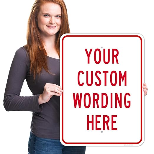 Custom Sign, Personalized Metal Signs, Customize for Office, Business, Workplace, Office, Home, Airbnb, Delivery Signs, 18x24 Inches, Rust Free .063 Aluminum, Made in USA
