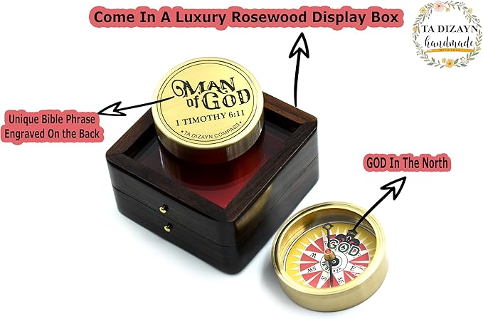 For I Know The Plans I Have For You, Jeremiah 29:11, Solid Brass Directional Engraved Compass, Baptism Gifts for Boys Girls, First Communion, Christian Gifts for Men, First Confirmation Gifts for Boys