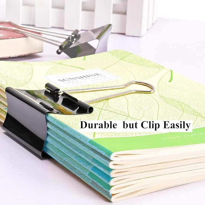 Ufmarine Extra Large Binder Clips 2.4 Inch Length, Jumbo Binder Clips for Office (8 Pcs)