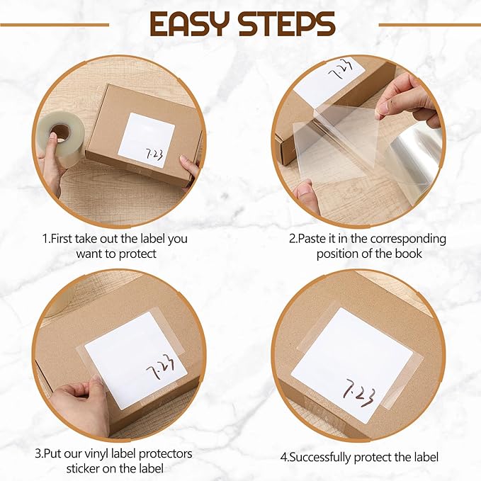 Zonon 2500 Pcs Clear Labels Label Protector Clear Stickers Wafer Seals Waterproof Labels for Protecting Barcodes, Numbers and Stickers (4 x 2 Inch,Rectangle)