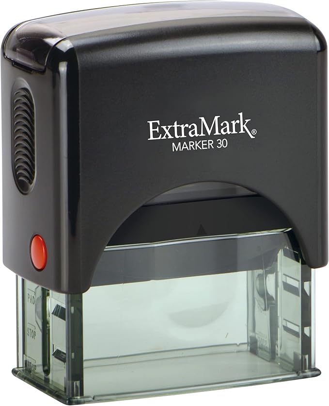 ExtraMark Return Address Stamp - 4 Lines Personalized Stamp - Customizable Text Stamp – Self Inking Design - Exclusive Features - Multiple Ink Color Options and Fonts