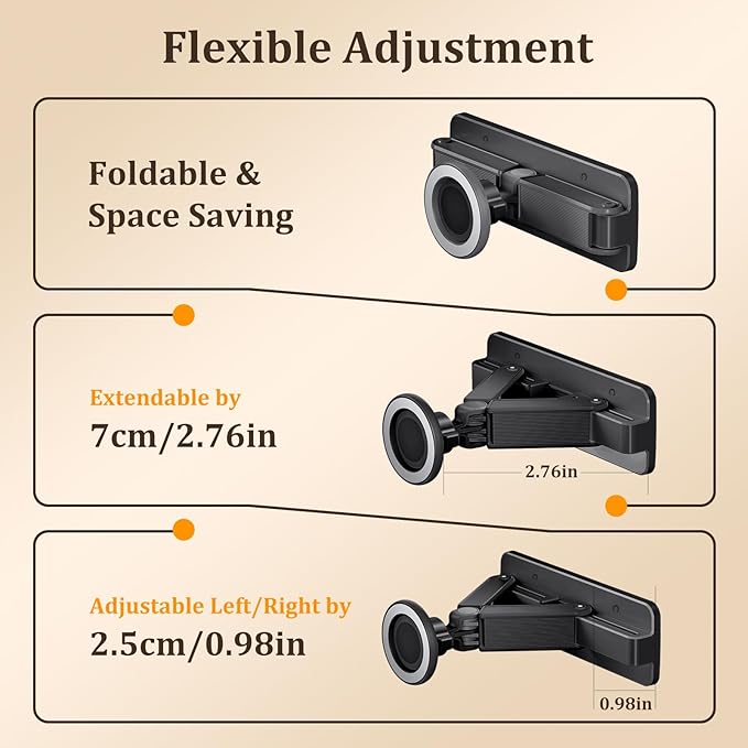 nediea Magnetic Wall Mount for iPad,360°Rotation Tablet Wall Mount Holder,Adjustable & Foldable Tablet Stand for Kitchen Bathroom,Compatible with iPhone,iPad,Samsung,Galaxy Tab,Kindle