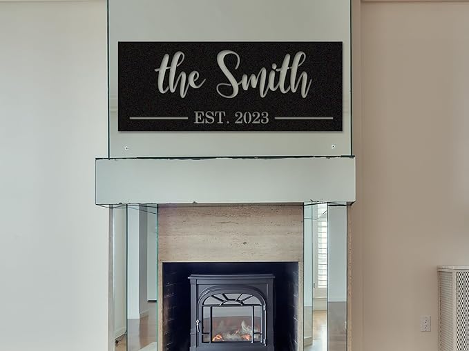 Custom Metal Name Sign,Personalized Last Name Metal Sign,Family Name Sign,Personalized Last Name Date Sign,Metal Wall Art,Last Name Signs for Home,Metal Wall Decor