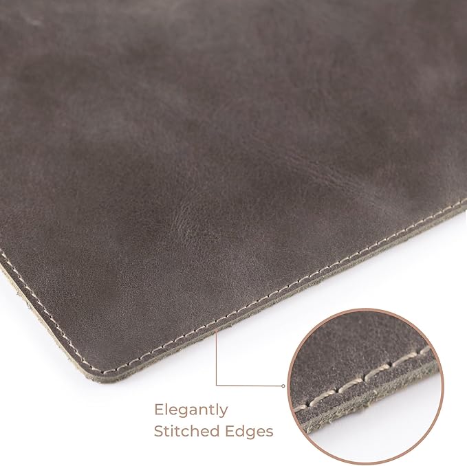 Node Leather Calfskin Leather Desk Pad – Executive Office Desk Mat with Non-Slip Bottom – Smooth Surface for Mouse & Keyboard – Wide Desk Protector 15 3/4" x 38"