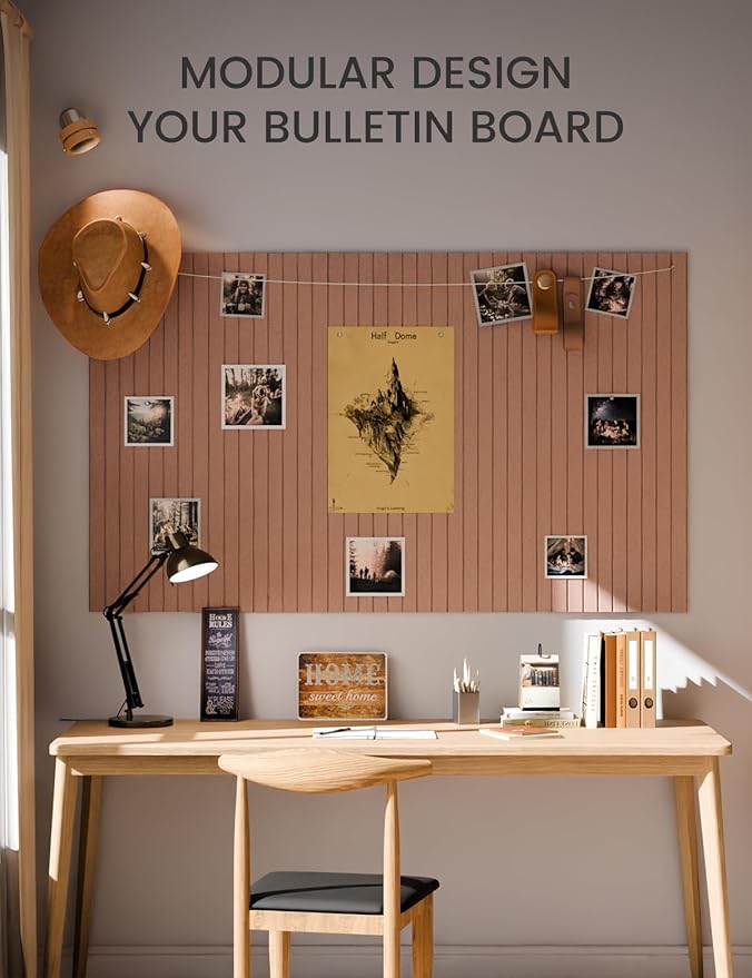 Large Felt Bulletin Board 36"x24" Cork Board Alternative - 6 Pack with 40 Safe Removable Adhesive Tabs, Cork Boards for Walls Felt Boards for Home Office Classroom Pin Board-Terracotta