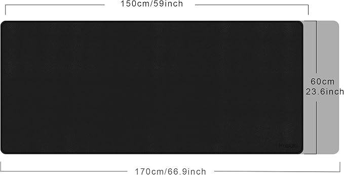 Mydours Extra Large 59" x 24" PU Leather Desk Pad, Desk Mat for Keyboard & Mouse, Premium Office Desk Protector with Stitched Border, Waterproof Surface for Home Office & Gaming Setup (Black)