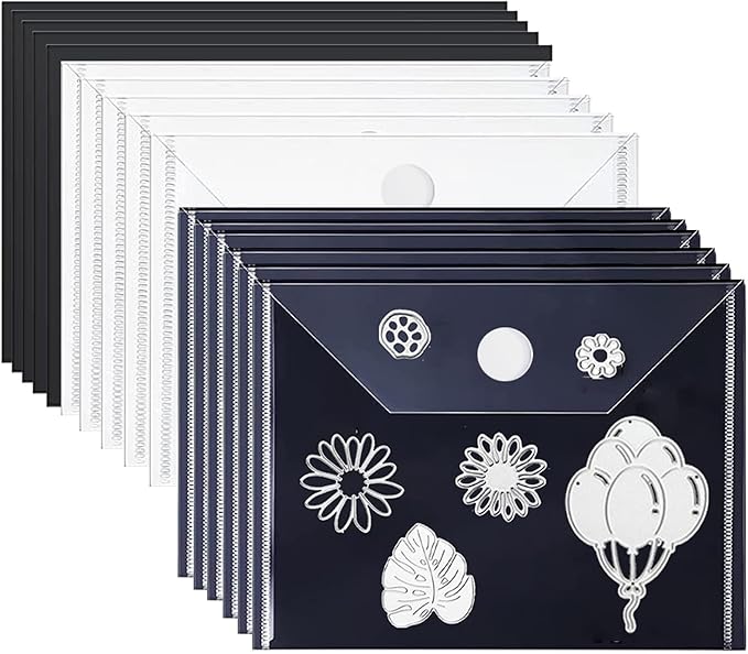 20PCS/Set 10 PCS 0.5mm Thickness Magnetic Sheets and 10PCS 7x5inch Clear Plastic Storage Bags for Dies and Stamp Sets Collections Reusable Sturdy PVC Clear Storage Pockets and Cuttable Magnetic Sheets
