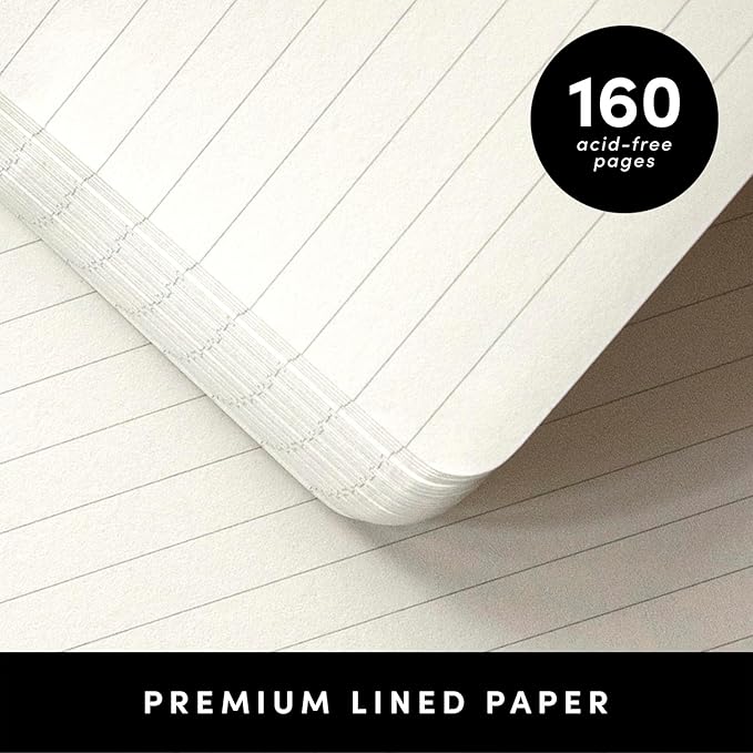 PAPERAGE Lined Spiral Journal Notebook, (Black), 160 Pages, Large B5 Hardcover Journal for Women & Men, 10 in x 8.15 in - 100 GSM, Thick Paper, Spiral Notebook for Work, School & Journaling