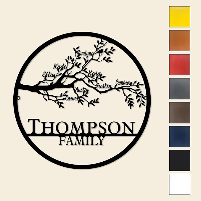 Custom Metal Signs | Personalized Monogram Name Sign | Outdoor Wall Art for Family Name | Custom Name Metal Sign, Last Name, Anniversary, Wedding Gifts for Women, Wife, Parents, couple (6'') (Design 14)