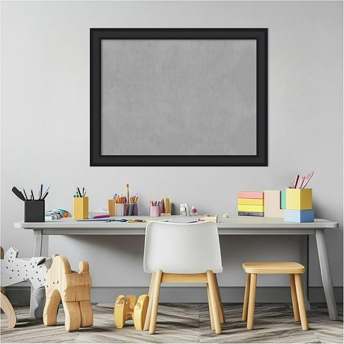 Amanti Art Black Framed Magnetic Board 21x27 Medium Vision Board for use with Magnets, 100% Metal Sheet to Display Items as Office Decor or for Home Organization in mudroom, Kitchen or Kids Room