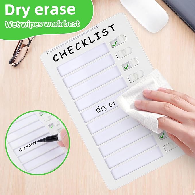 Magnetic Dry Erase Chore Chart, Whiteboard Checklist Board, Chore Chart for Kids Multiple Kids Routine Chart with a Pen(Magnetic)