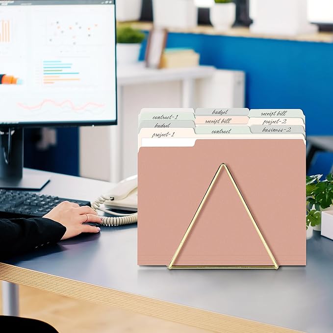 SUNEE File Folders Letter Size Pastel Colors, 250 Pack Manilla Folders 8.5 x 11 1/3-Cut Tabs, Colored File Folders Office Home School for Documents Files Paper