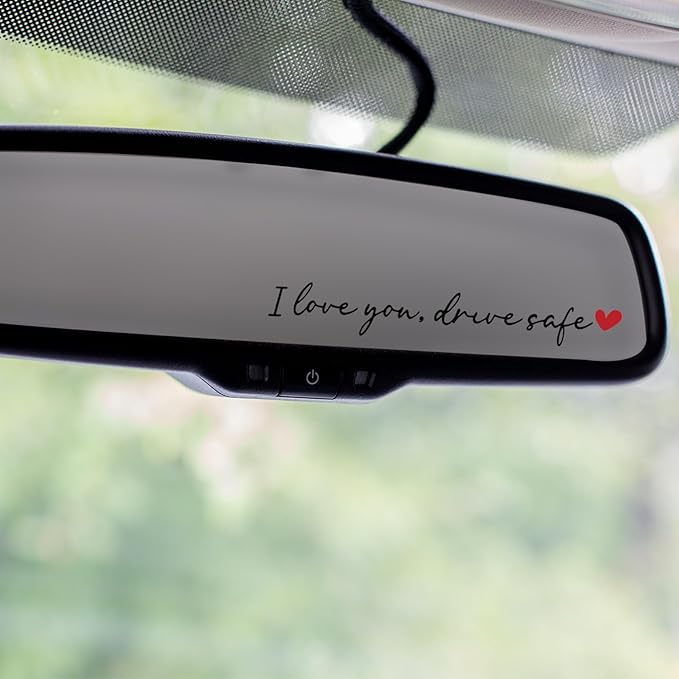 8PCS Car Stickers,I Love You Drive Safe Mirror Sticker,Cars Decals,Car Accessories Waterproof Vinyl Rearview Mirror Decal Decor,Cute Auto Stickers&Decals for Women Christmas Birthday Gift for Her/Him
