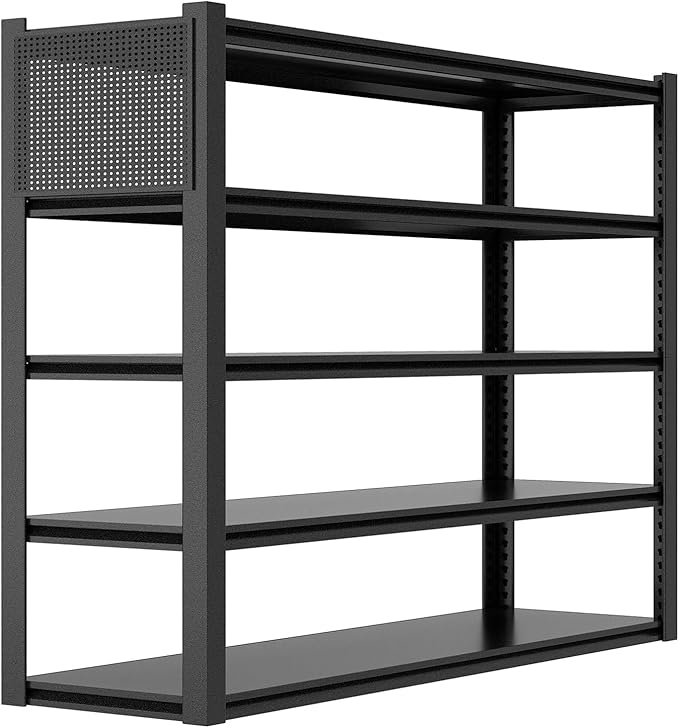PLMFJQK 10 Sets Storage Shelves with Pegboard,72“*48" Wide 24”Heavy Duty Garage Shelving Units and Storage,Metal Shelving Adjustable Shelves,Garage Storage Rack,Industrial Utility Organization
