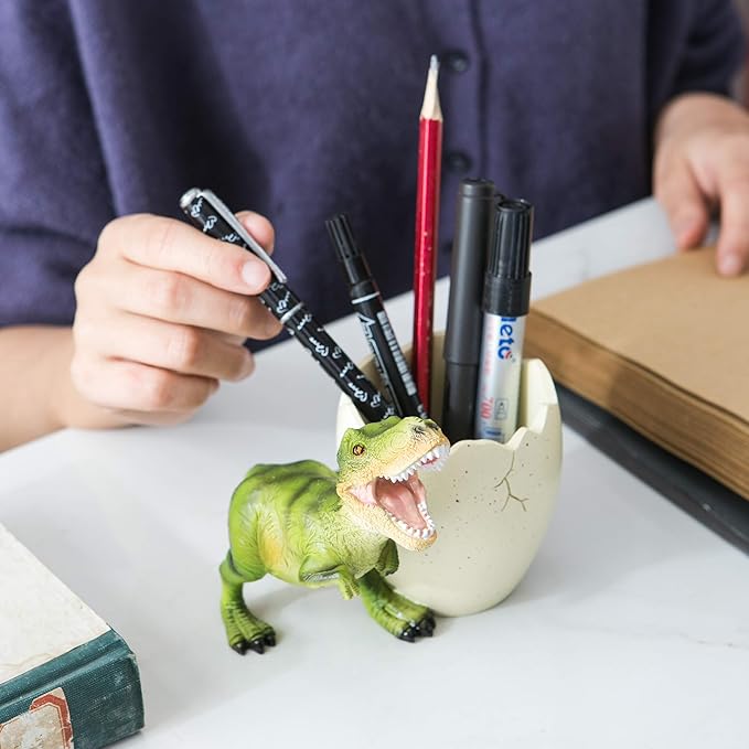 Banllis Dinosaur Pen Holder for Desk, Pencil Holder, Cute Fashion Desk Organizers and Accessories, Office Supplies Idea Gift for Women and Kids