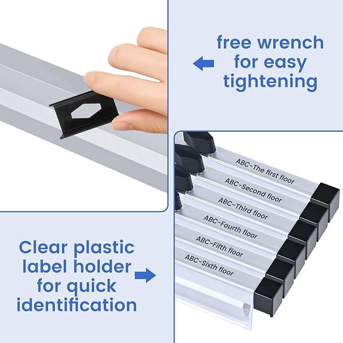 Togarhow 6 Pack Blueprint File Hanging Clamps 30" Blueprint File Clips with Label Holder Binding Strips Blueprint Binders for Construction Plan Poster Architectural Drawing Arts Maps Large Document