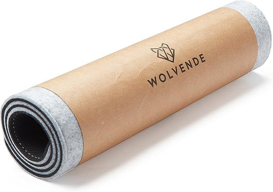 Wolvende Premium Felt Desk Mat | Small 12" x 27.5" | Multifunctional Desk Pad for Home Office | Light Gray