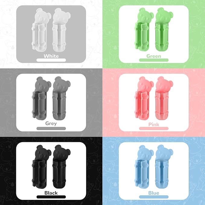 VZZNN 60 Pack Adhesive Pen Holder Clips, Colorful Silicone Pencil Holders for Desk, Wall, Whiteboard & Office Organization, Fits Markers, Pens, Pencils (60 Count, Six colors)