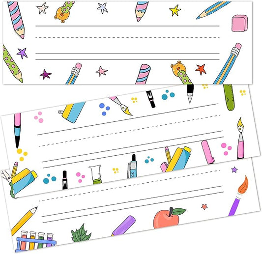 Name Tags for Classroom Cubbies, 30 Colorful Name Plates for Desks, Back to School Self Adhesive Name Tags Sticker for Teachers Elementary - A11