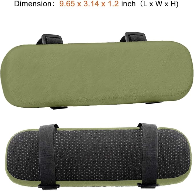 MOSISO Chair Armrest Pads (2 Pack), Memory Foam Home/Office Chair Arm Rest Covers Comfy Computer Gaming Elbow Cushion Removable Washable Elbow Support Forearm Pressure Relief, Olive Green