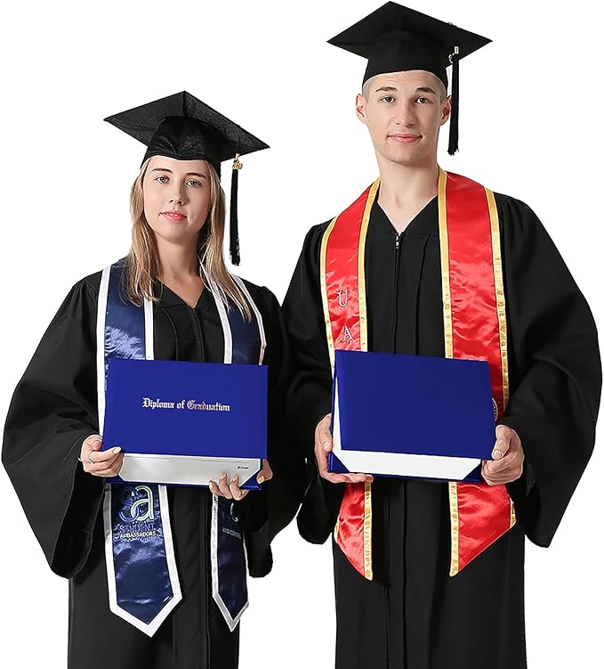 GraduationMall 8.5"x11" Smooth Padded Diploma Cover Certificate Holder Royal,12-Packs
