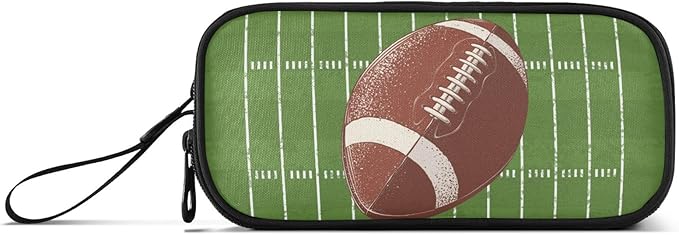 DVGMBXY Football Pencil Case Box for kids Teens Boys Girls Large Pencil Pouch with Zipper Compartments Big Capacity Stationery Pen Bag Organizer for Kids Teens Adults School Office