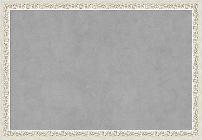 Amanti Art Silver Framed Magnetic Board 18x26 Medium Vision Board for use with Magnets, 100% Metal Sheet to Display Items as Office Decor or for Home Organization in mudroom, Kitchen or Kids Room