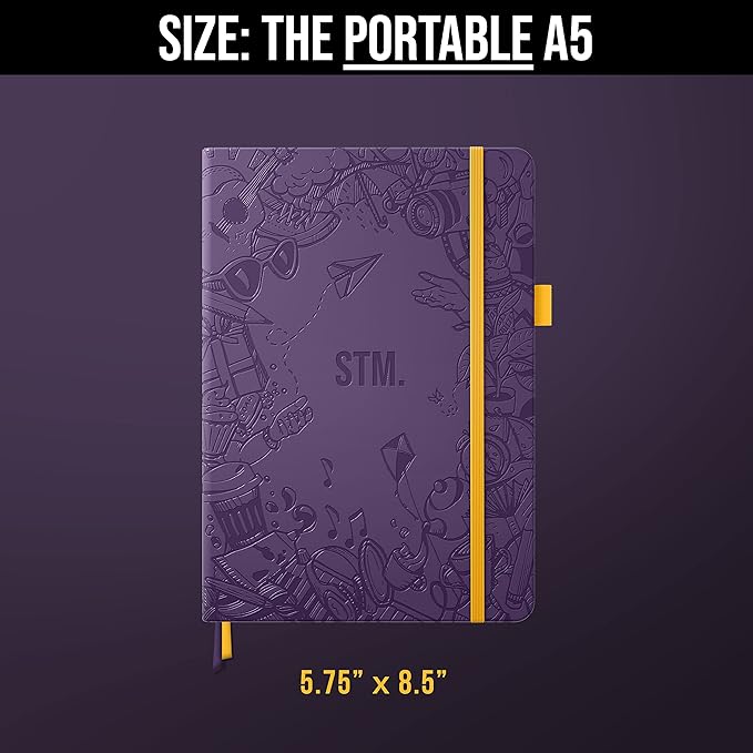 Bullet Dotted Journal Dot Grid Notebook | A5 Daily Journaling Notebooks for Personal Writing, Work, Women | 120gsm Thick Paper, Hard cover, Lay Flat Binding | 5x7 Journals Cuaderno Libretas de apuntes