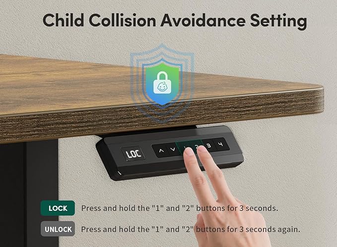 FEZIBO 48 x 24 Inch Height Adjustable Electric Standing Desk with Double Drawer, Stand Up Table with Storage Shelf, Sit Stand Desk, Rustic Brown