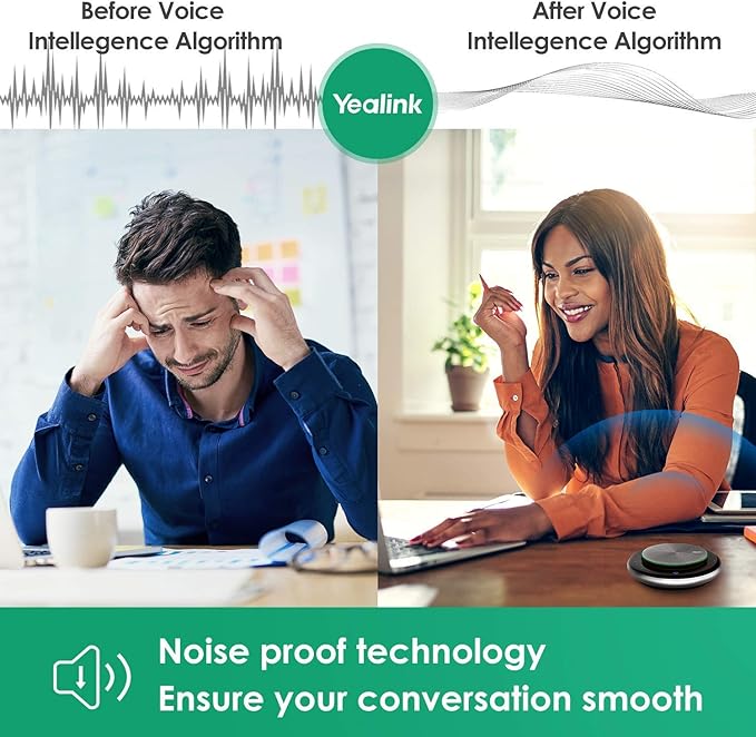 Yealink Bluetooth Speakerphone Conference Microphone Teams-Certified CP900 Enhanced Noise Reduction Algorithm Home Office 360° Voice Pickup