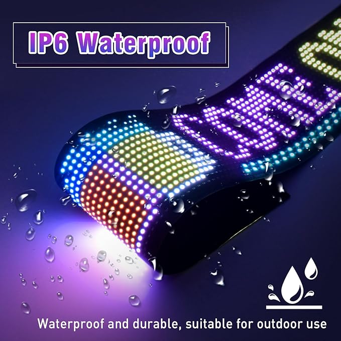 Programmable LED Sign,Scrolling Flexible Advertising Digital Signs,LED Car Sign,Control by Bluetooth APP Control,DIY Design Text, Patterns, Animations