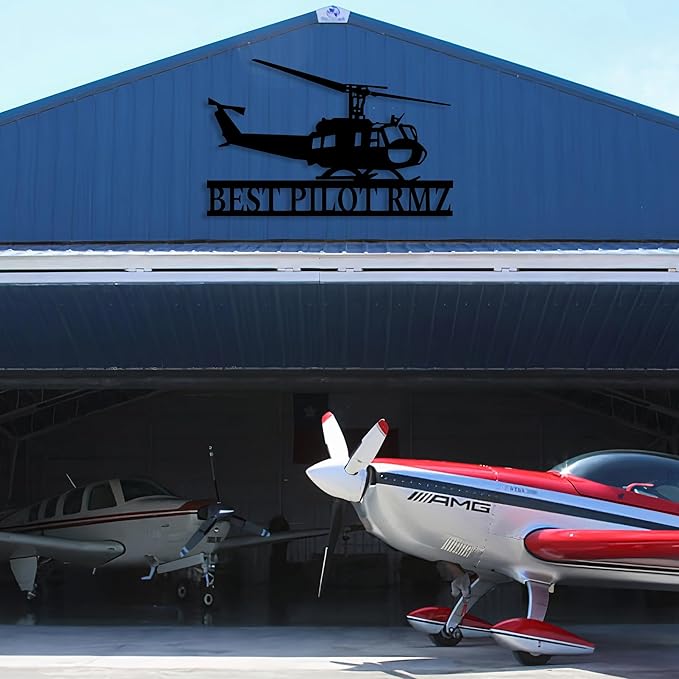Personalized Metal Airplane Wall Art, Airplane Name Sign, Customized Pilot Name Sign, Airplane Hangar Sign Decor, Aviation Home Office Decor, Large Outdoor Decor, Pilot Gifts, Aircraft Lovers Gift