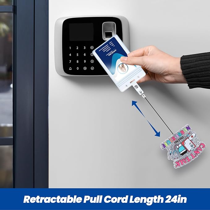 Can't Talk Doing Nurse Stuff Funny Nurses Badge Reel, Retractable ID Card Badge Holders, Medical Badge Clip for ER ED ICU RN LPN LVN Nursing Student Night Shift Nurse Ambulatory Care Clinics Surgical