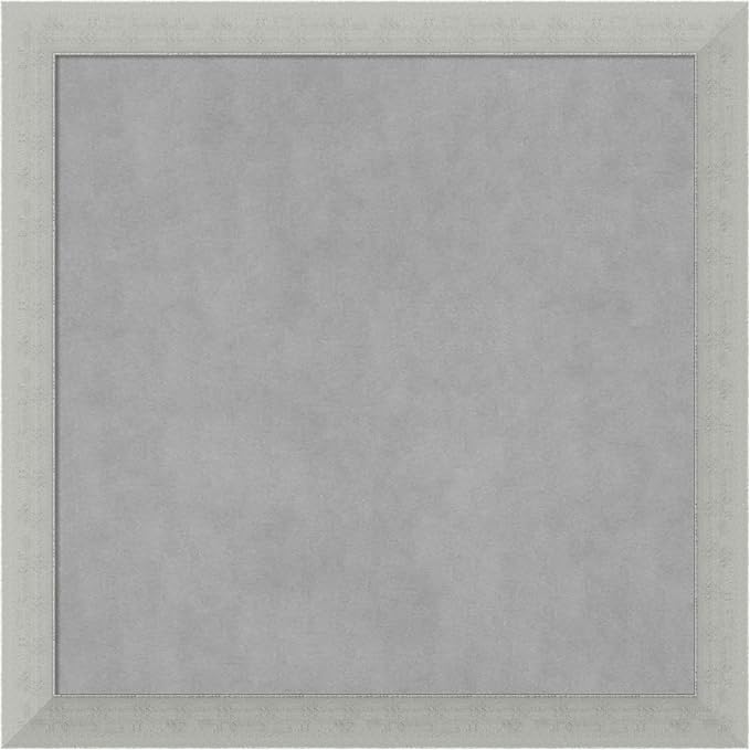 Amanti Art Silver Framed Magnetic Board 14x14 X-Small Vision Board for use with Magnets, 100% Metal Sheet to Display Items as Office Decor or for Home Organization in mudroom, Kitchen or Kids Room
