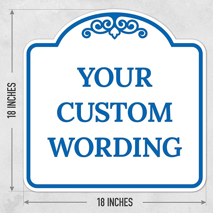 Custom Decorative Sign, Personalized Metal Sign for Business, Driveway, Home, Airbnb, Office Door Plaque, White Background 18x18 Inches, ACM, Fade Resistant, Made in USA