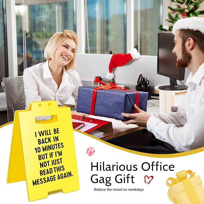 Smilelife Funny Office Cubicle Decor Will Be Back In 10Minutes Desk Sign Team Office Gag Gifts for Coworker Teammate Employee Boss Manager