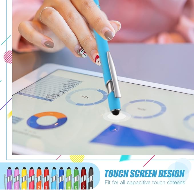 Zonon 12 Pcs Inspirational Pens Bulk Funny Ballpoint Pen with Stylus Tip Motivational Gifts for Valentine's Day Teacher Coworkers Nurse School Office Supplies(Fresh Color,Bible Style)
