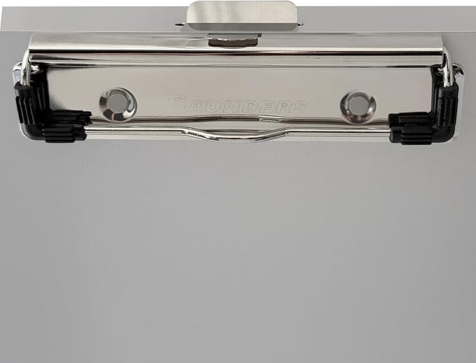 Saunders Metal Clipboard with Storage, Silver Dual Layer Nursing Clipboard Folio, Letter Size Paper Organizer, Slim Steel Clip, Form Holder Clip Board for Office, School & Work - Made in USA