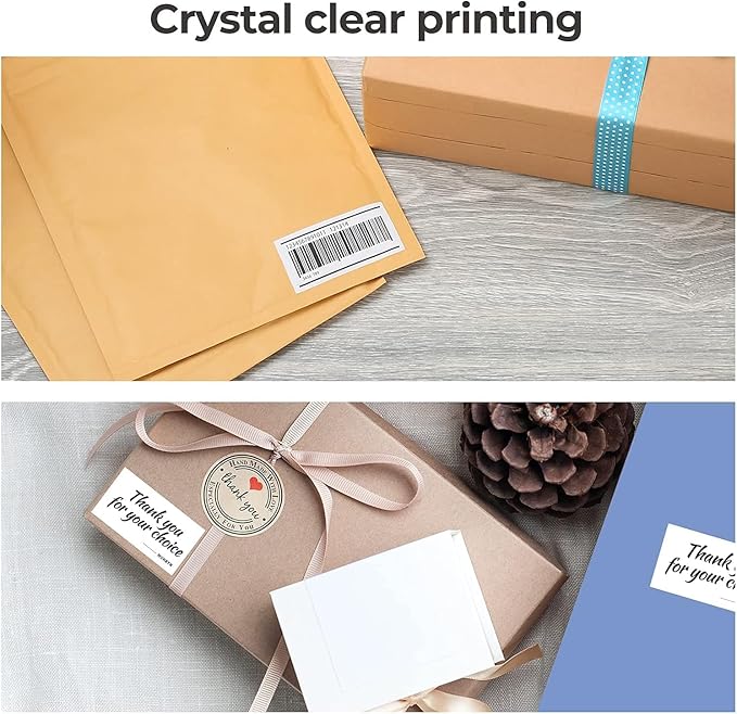 MUNBYN 2.25"x1.25" Thermal Sticker Labels, White Self-Adhesive Barcode Label Paper for Direct Thermal Printer and Business, Multi-Purpose Rectangle Address Shipping Mailing Stickers,1000 Sheets/Roll