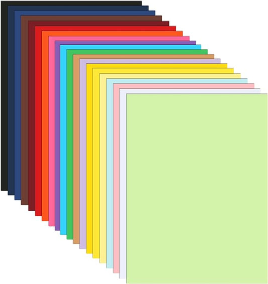 Guakicae 40 Sheets Colored Cardstock 8.5 x 11 Craft Paper, 20 Assorted Colors 75lb Thick Construction Paper Card Stock for DIY Making Cards, Wedding Invitations, School, Memus, Birthday Decorations