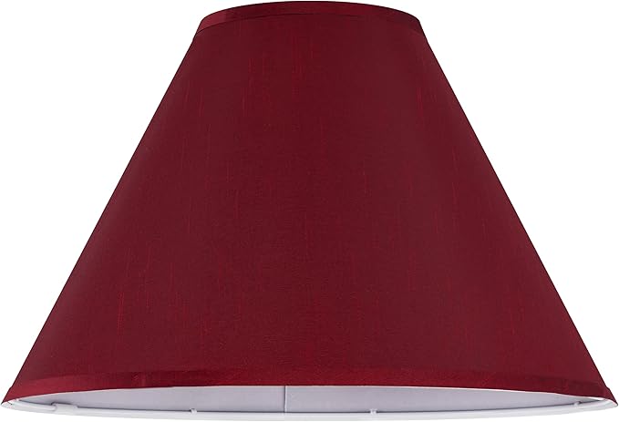 GO&SO 2Pcs Large Lamp Shades Burgundy Fabric Lampshade, 6.5" Top x 16.3" Bottom x 10.5" Height, Handcrafted Replacement Lamp Shade for Table,Floor Lamps,Spider Empire Lamp Cover, Assembly Required