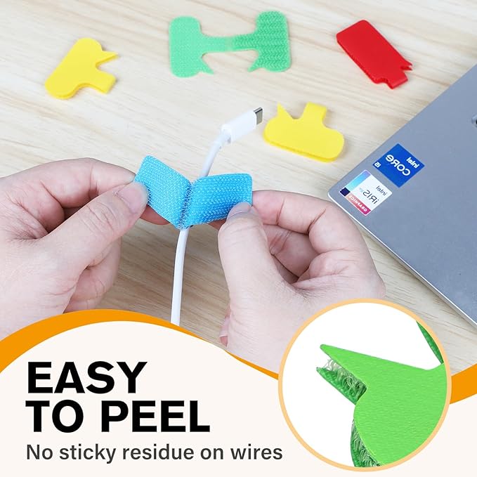 SummerBrite 36-Pack Large Cable Labels with 40 Write-On Stickers, Reusable 8-Color Wire Tags for Electronics, Cord ID & Cable Management for Home Office, PC Network - Rectangle & Oval